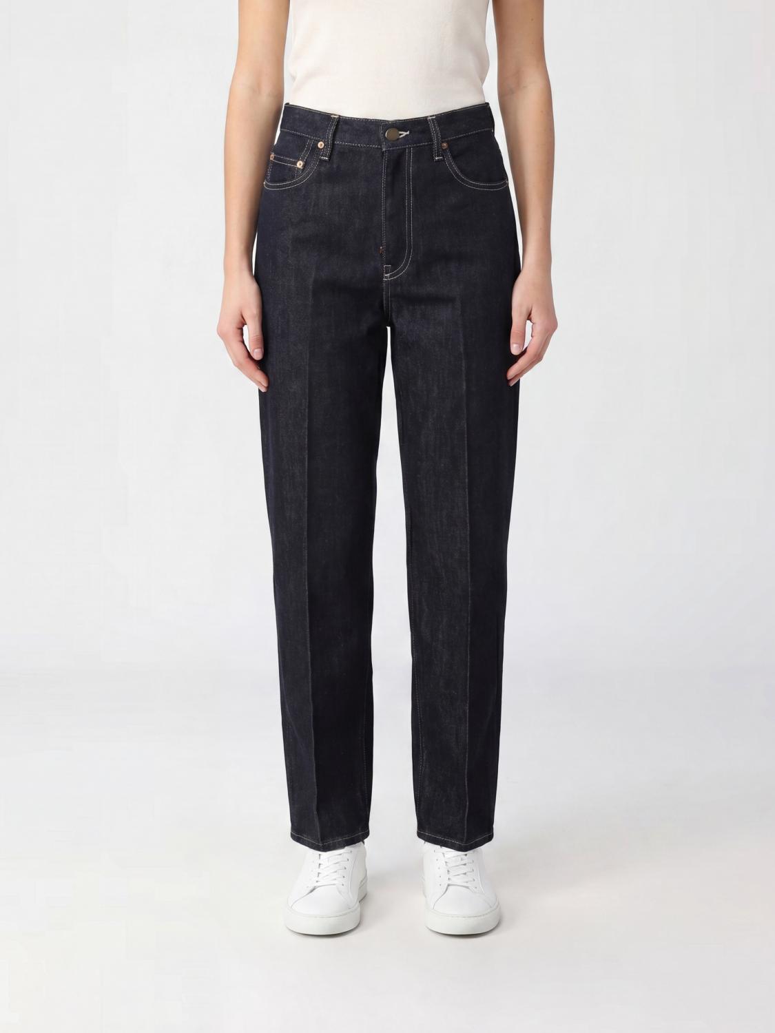 FABIANA FILIPPI Jeans straight a vita alta in denim di cotone con monile