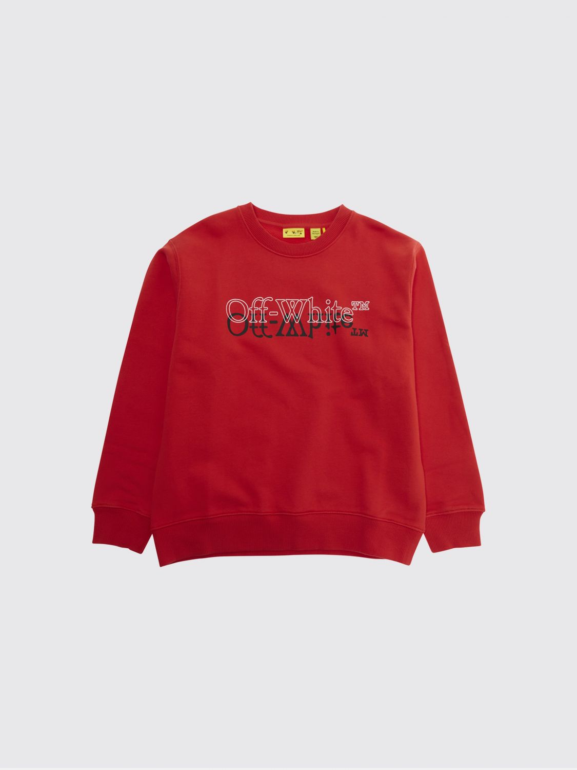 Off-White Kids Boy's Crew-Neck Cotton Jumper with Contrast Logo　オフホワイト キッズ ボーイズ クルーネック コットン ジャンパー コントラスト ロゴ Off-White