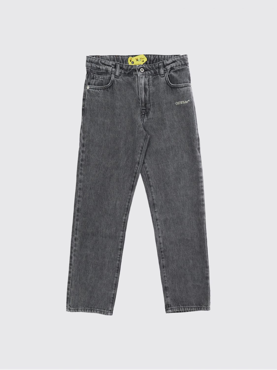 Off-White Kids Boy's Straight Jeans in Stretch Denim with Back Arrow Logo　オフホワイト キッズ ボーイズ ストレート ジーンズ バック アロー ロゴ ストレッチ デニム Off-White