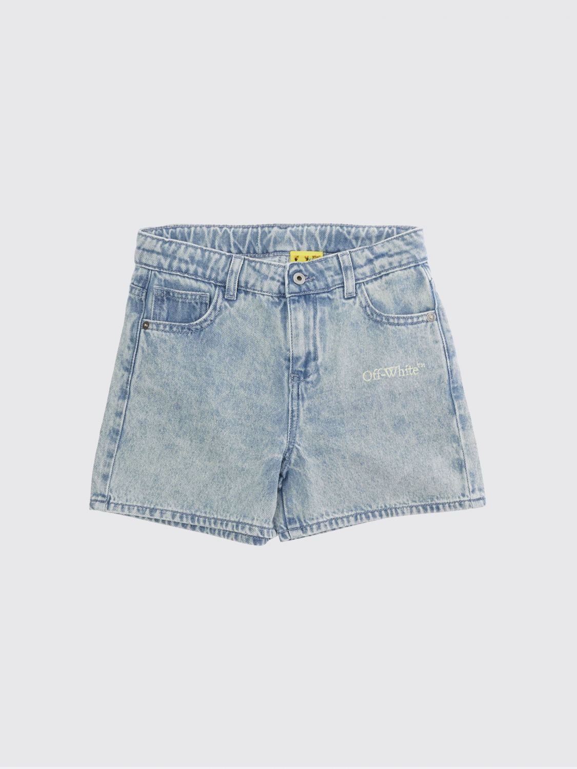 Off-White Kids Boy's Five-Pocket Style Cotton Denim Shorts　オフホワイト キッズ ボーイズ ファイブ ポケット スタイル コットン デニム ショーツ Off-White