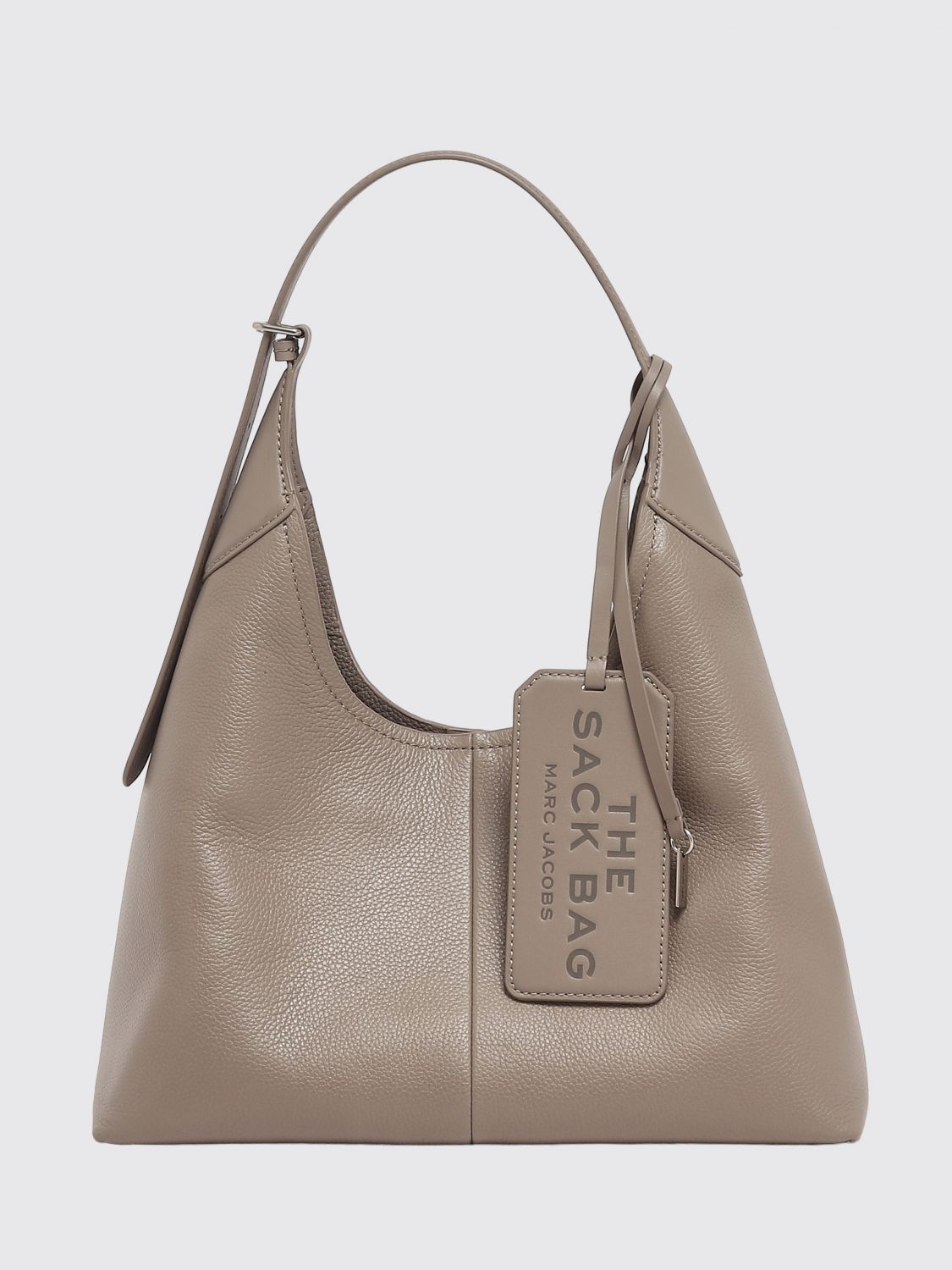 MARC JACOBS The Sack Large Leather Shoulder Bag with Adjustable Handle and Charm MARC JACOBS The Sack Large Leather Shoulder Bag with Adjustable Handle and Charm