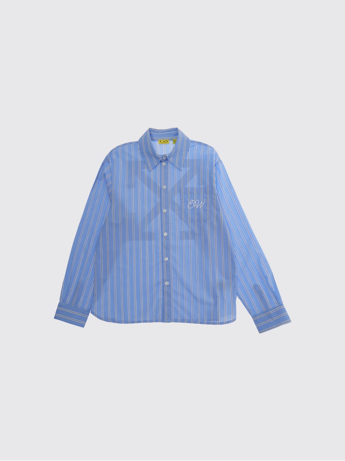 Off-White Kids Boy's Long-Sleeved Striped Cotton Shirt with Arrows Logo　オフホワイト キッズ ボーイズ 長袖 ストライプ コットン シャツ 矢印 ロゴ Off-White