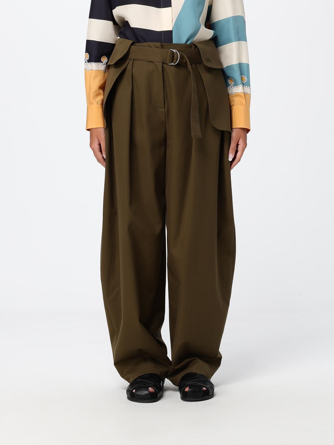 LOEWE Pantaloni cargo idrorepellenti a gamba larga in misto seta