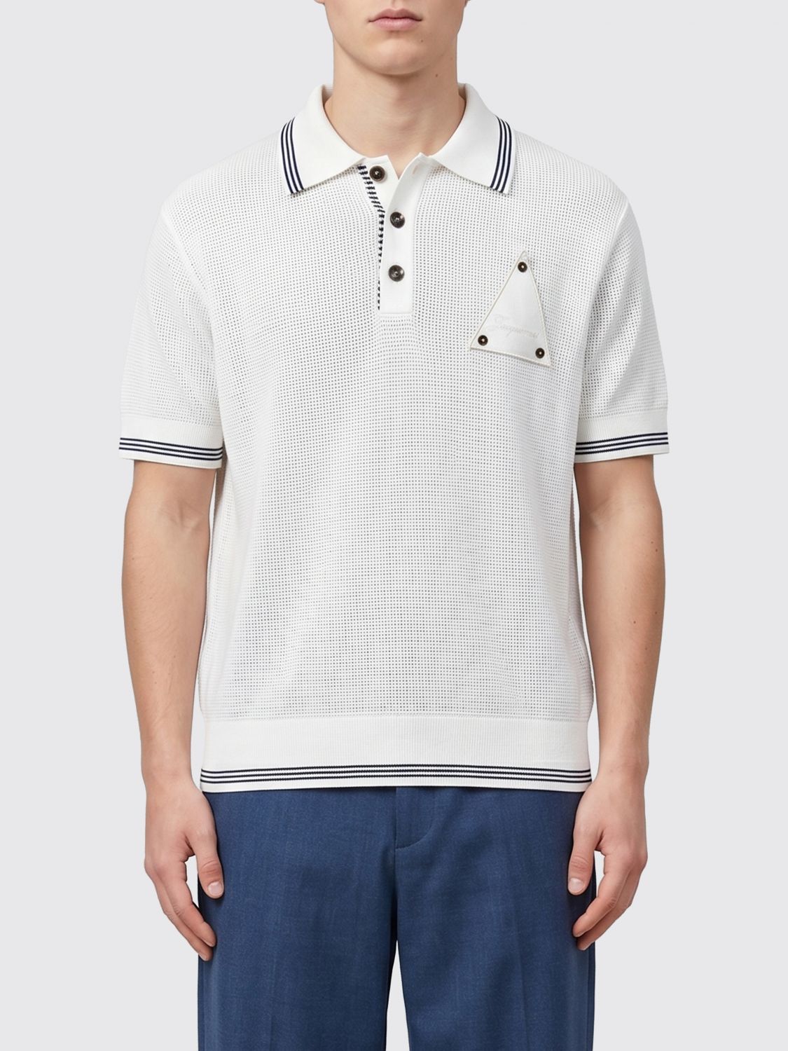 JACQUEMUS Voilier Short-Sleeve Cotton Polo Shirt with French Collar