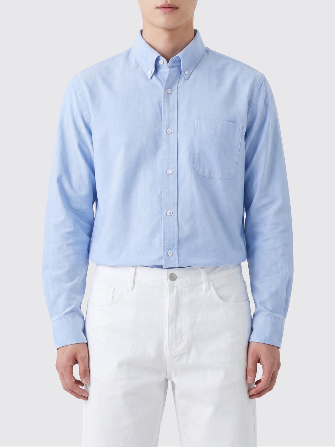 SEBAGO Camicia a maniche lunghe in cotone con collo button-down e taschino