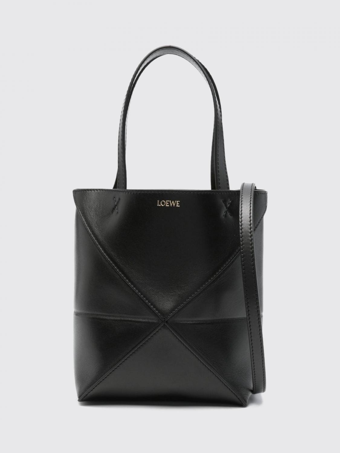 LOEWE Borsa tote piccola Puzzle Fold in pelle di vitello con doppio manico