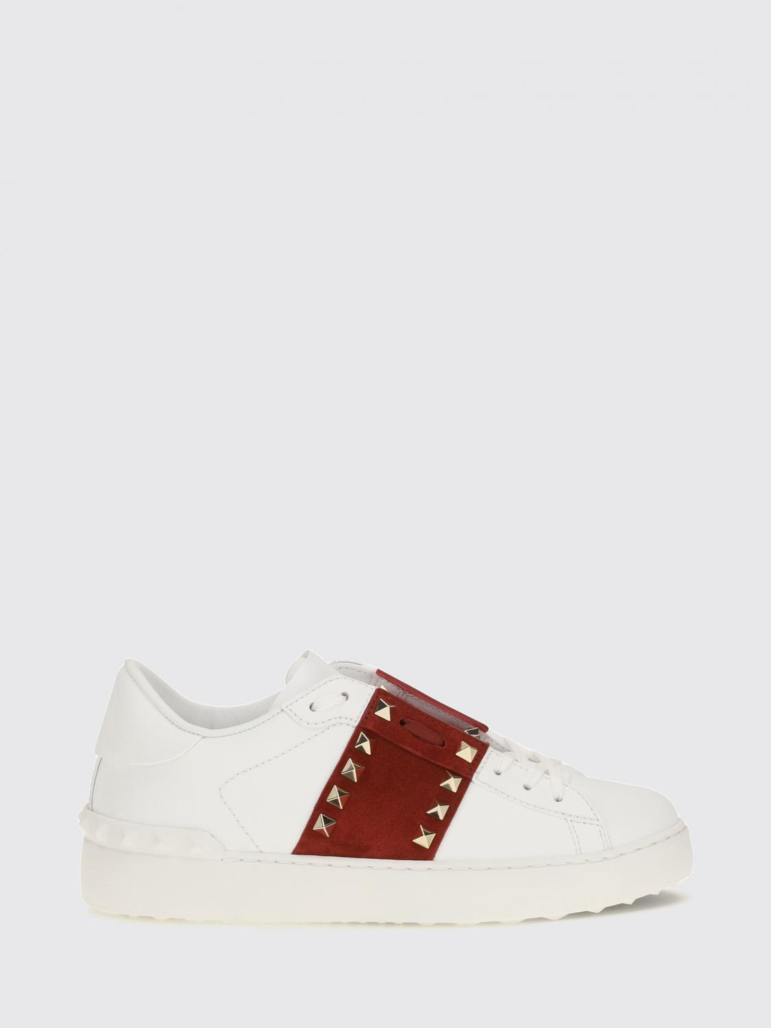 VALENTINO GARAVANI Rockstud Untitled Leather and Suede Sneakers with Iconic Studs