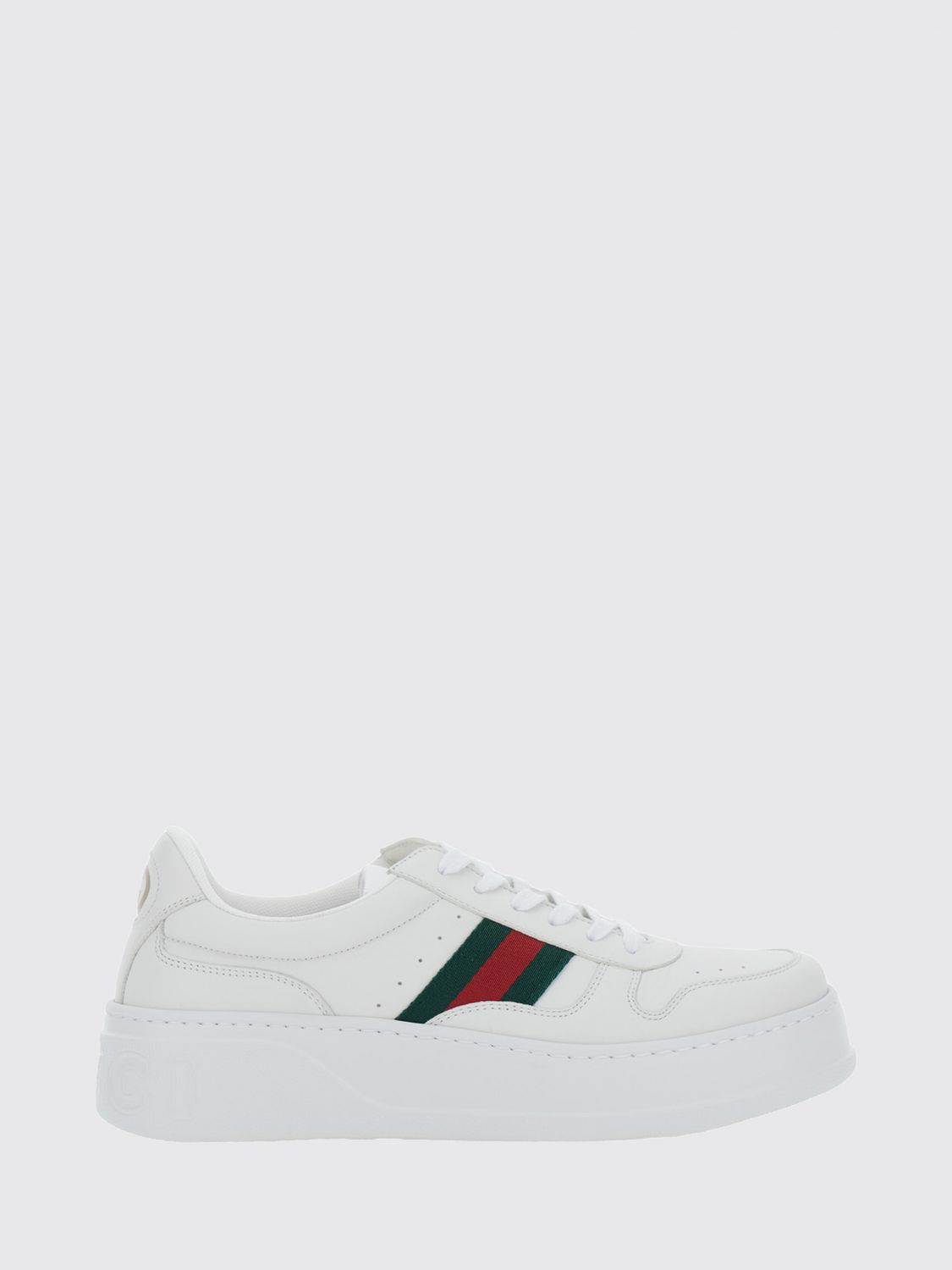 Gucci Low-Top Platform Sneakers in Leather with Web Stripe