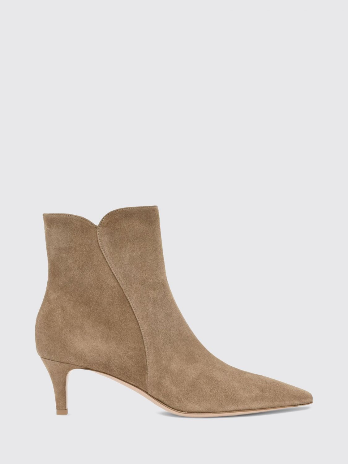GIANVITO ROSSI Levy Wildleder-Stiefeletten mit mandelförmiger Spitze und Stiletto-Absatz