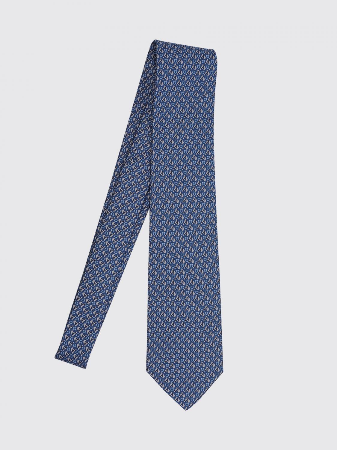 FERRAGAMO Tie Men color Blue