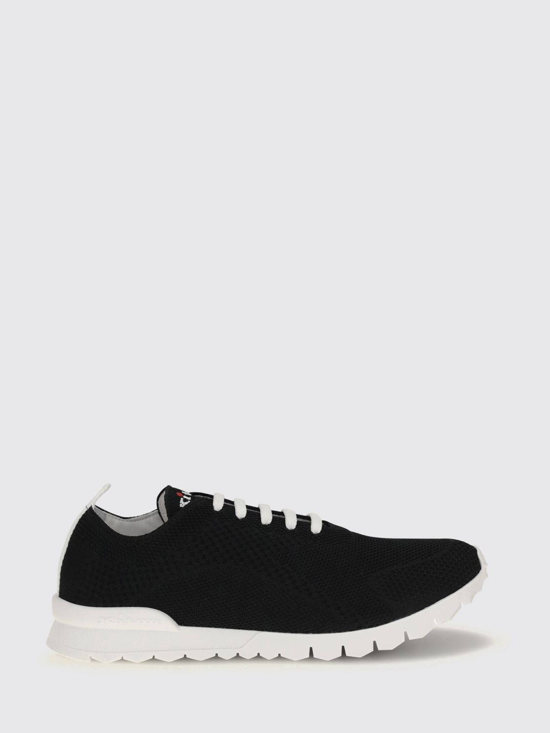 KITON Low-Top-Sneaker aus Stretch-Baumwollstrick mit Lettering-Logo