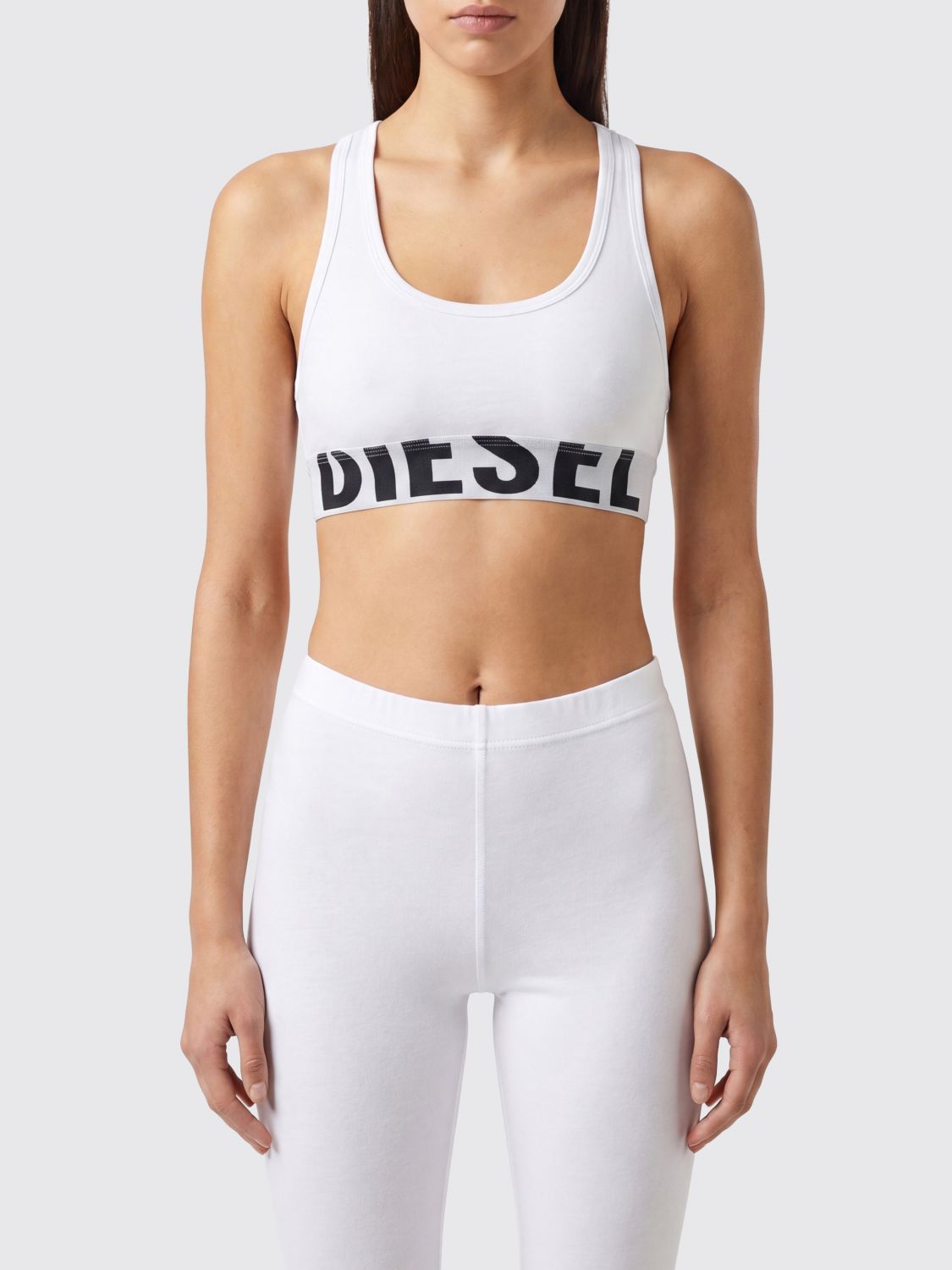 DIESEL Gekürzter Sport-BH aus Stretch-Baumwolle mit Racerback