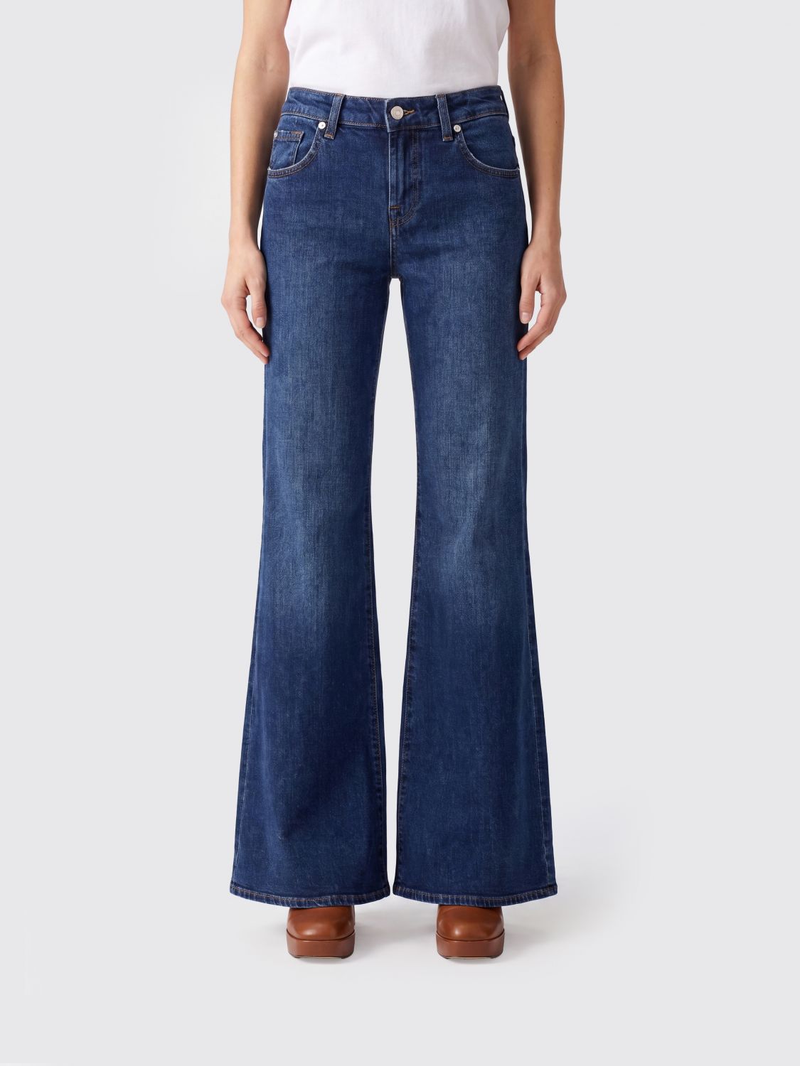 7 FOR ALL MANKIND Jeans a zampa in denim stretch a vita alta