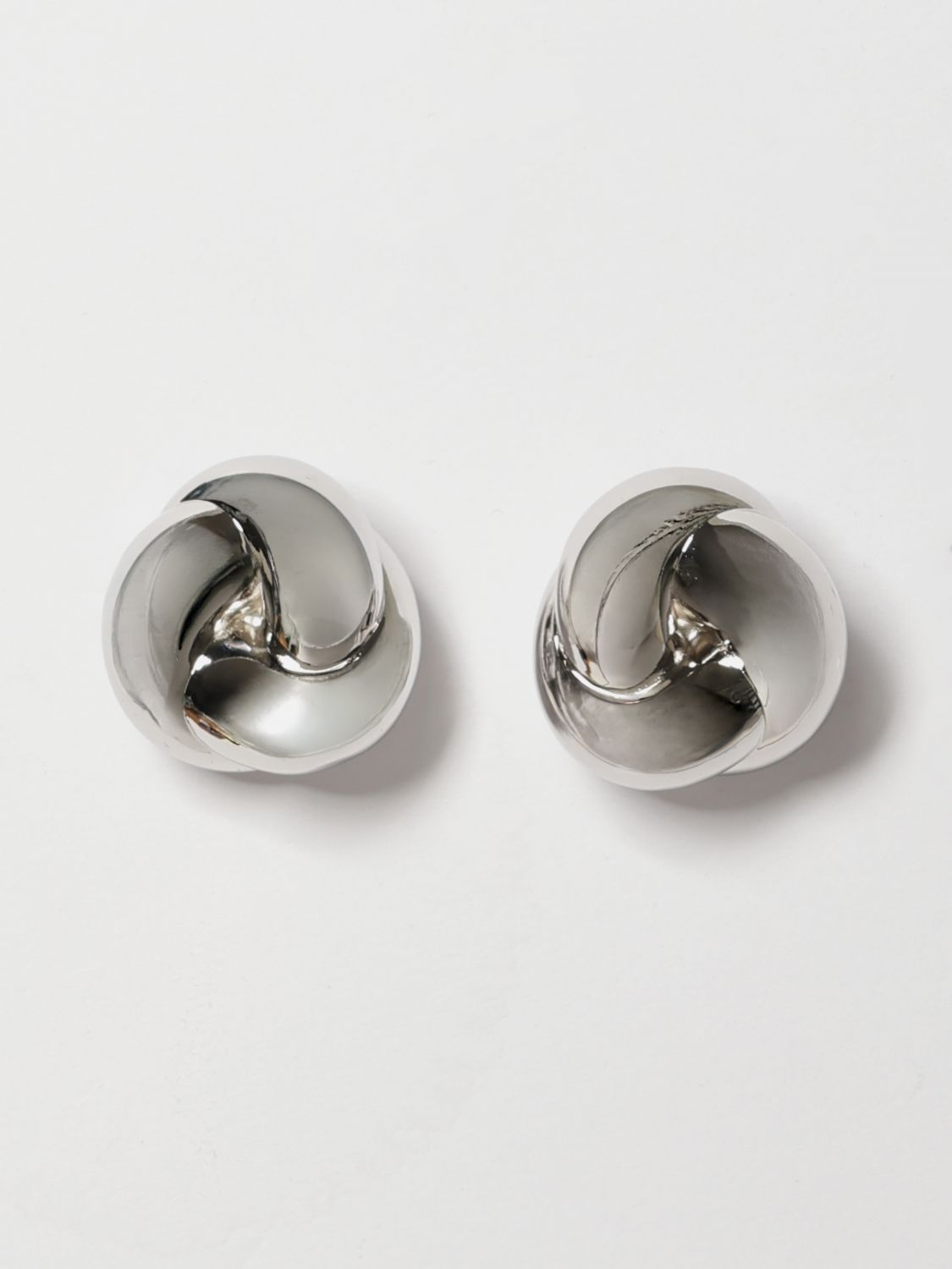 SELF-PORTRAIT Small Brass Earrings with Rounded Shape and Engraved Logo