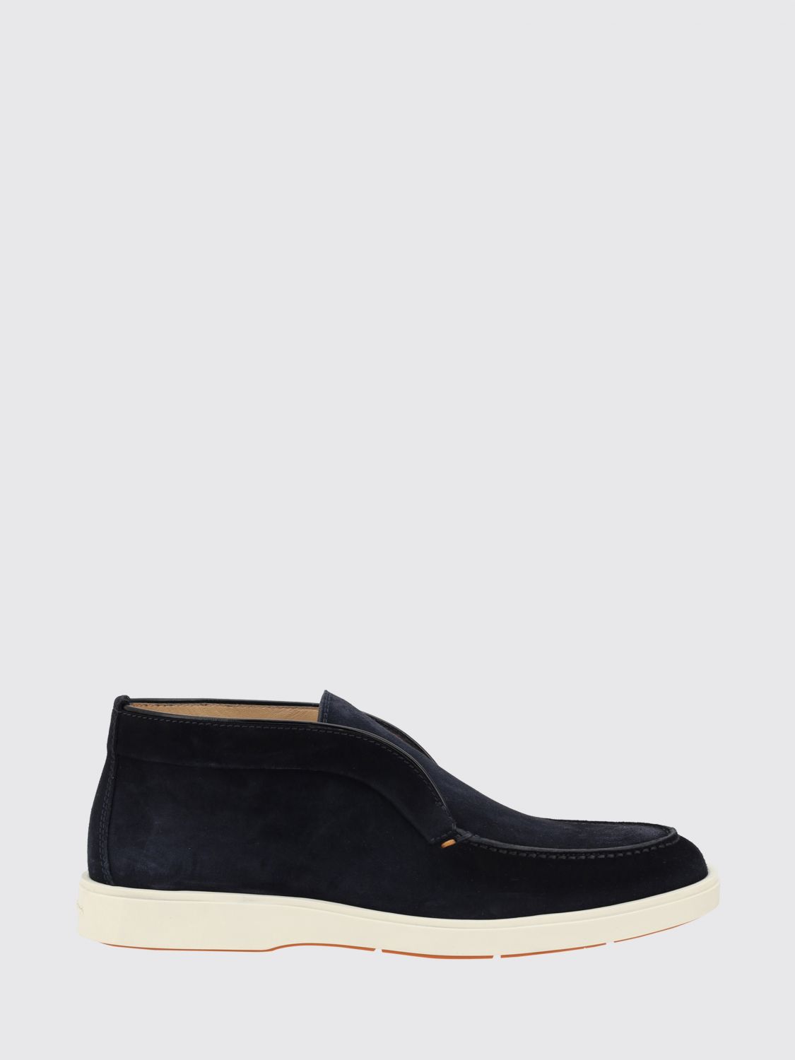 Santoni Suede Calfskin Chukka Boots with Side Elastic Inserts