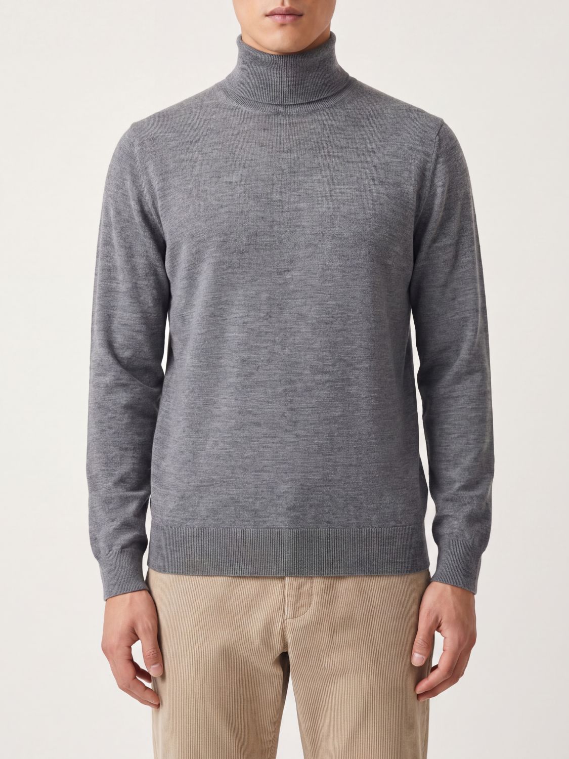 BRUNELLO CUCINELLI Langärmliger Woll-Rollkragenpullover mit Rippenbündchen