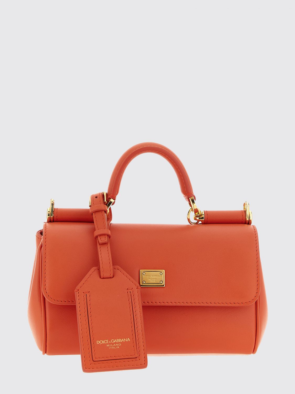 Dolce & Gabbana My Sicily Mini Handbag in Leather with Logo Charm · OS