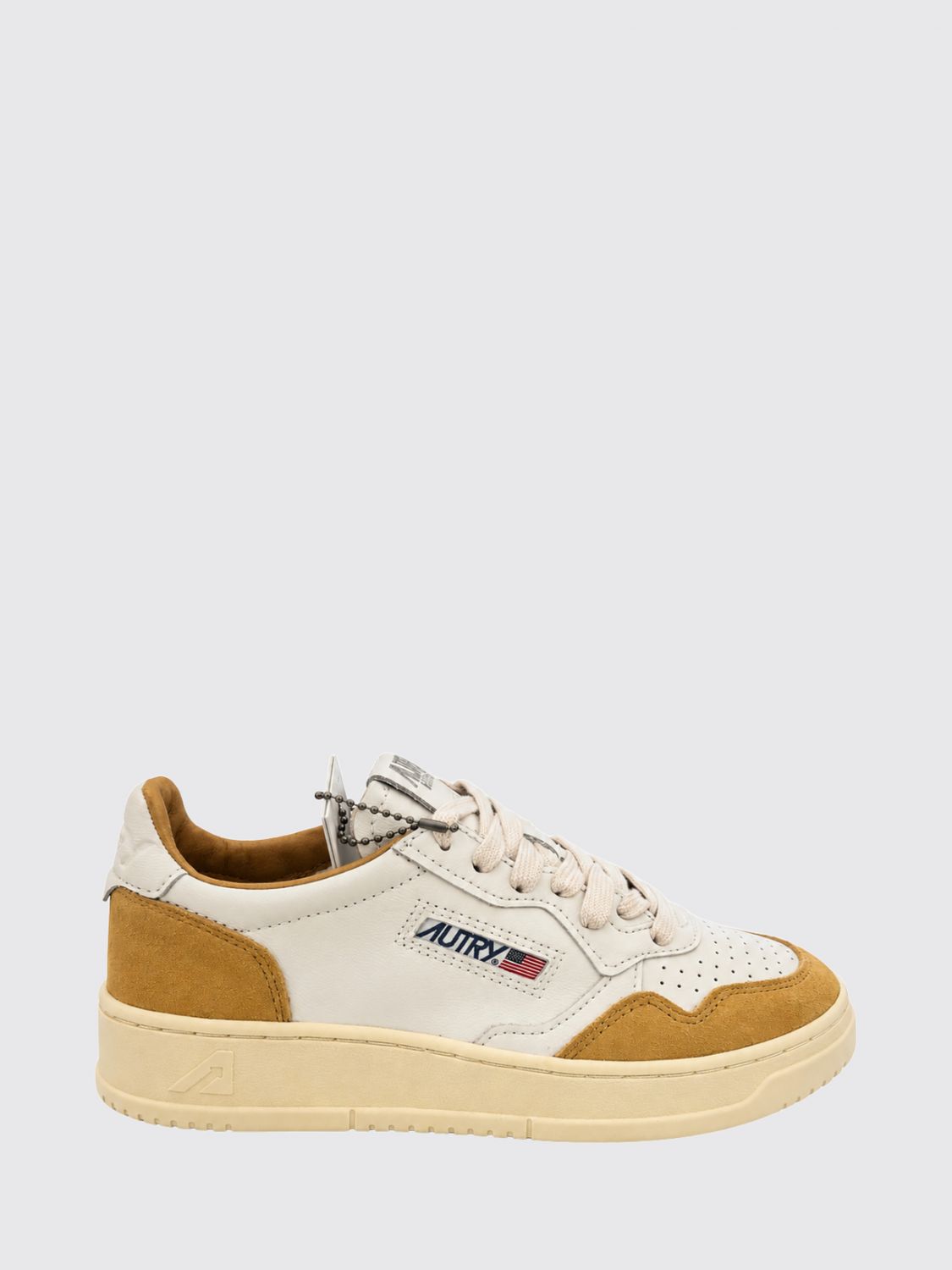 AUTRY Medalist Low Bicolor-Ledersneaker mit perforierter Spitze