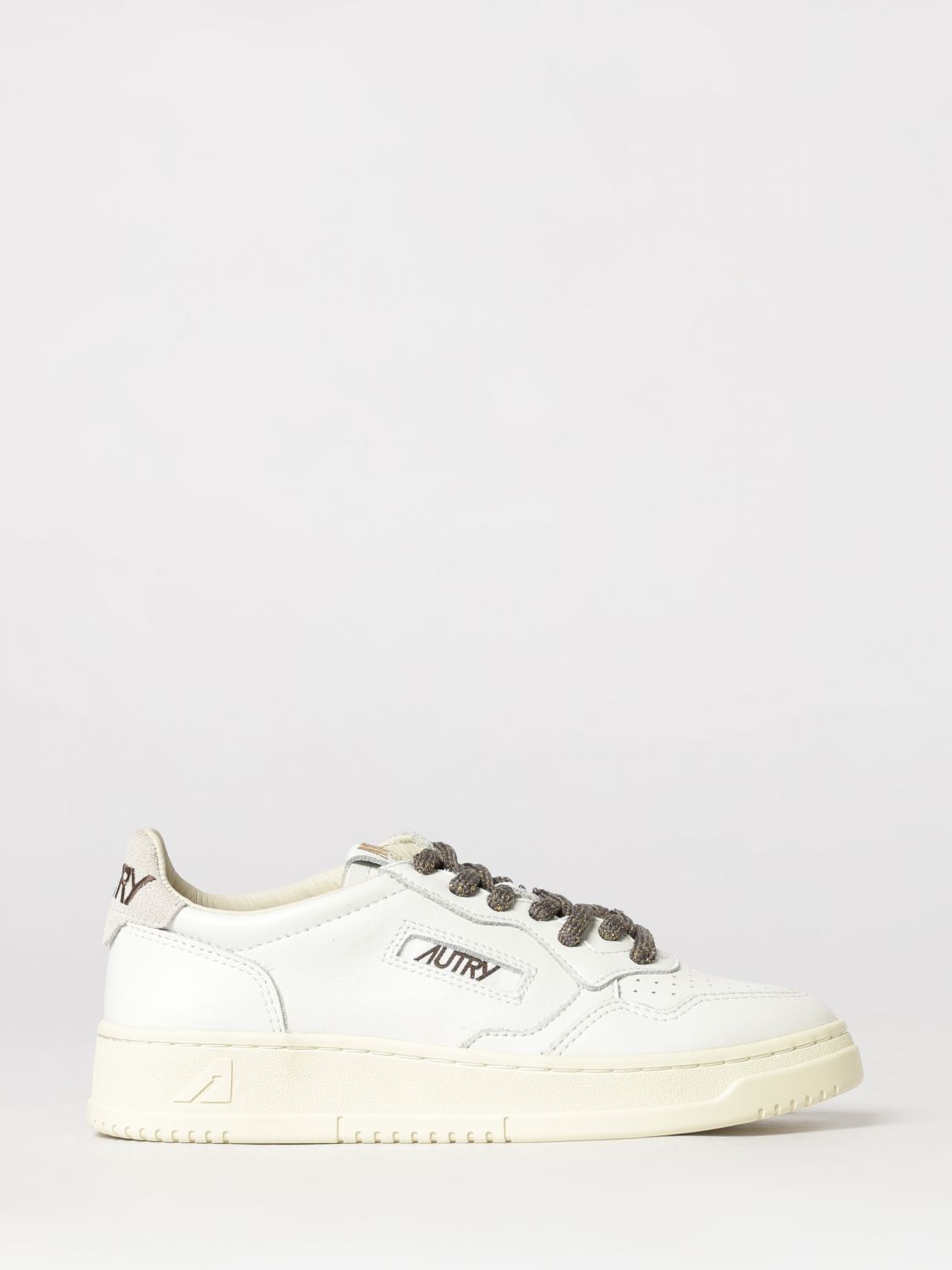 AUTRY Medalist Low Bicolor-Ledersneaker mit perforierter Spitze