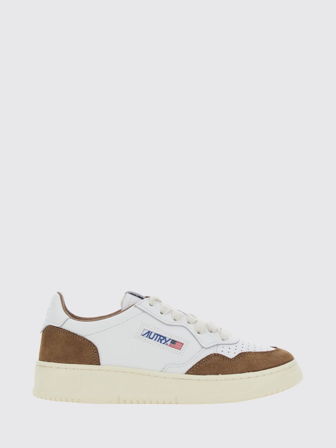 AUTRY Medalist Low Bicolor-Ledersneaker mit perforierter Spitze