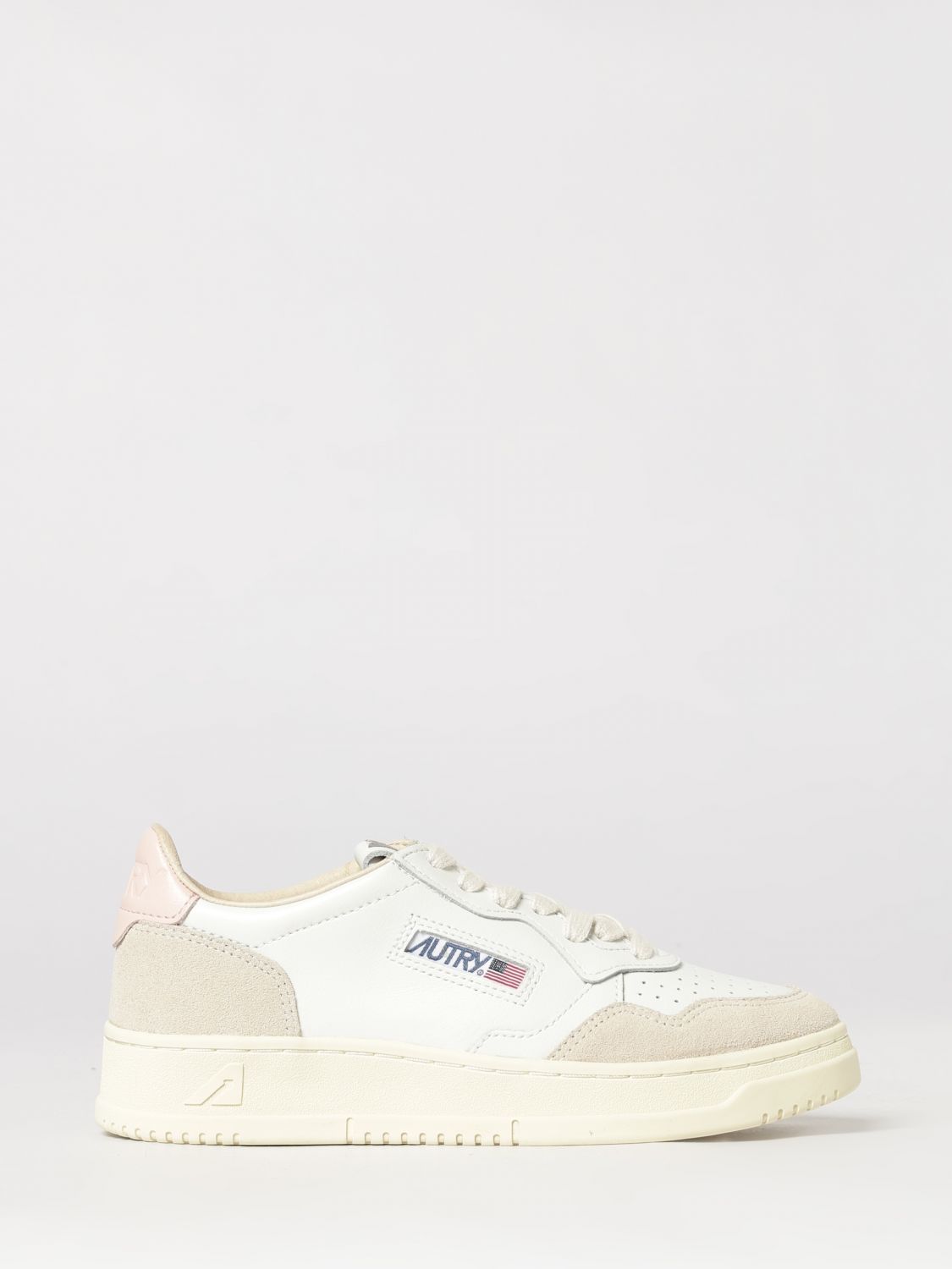 AUTRY Medalist Low Bicolor-Ledersneaker mit perforierter Spitze