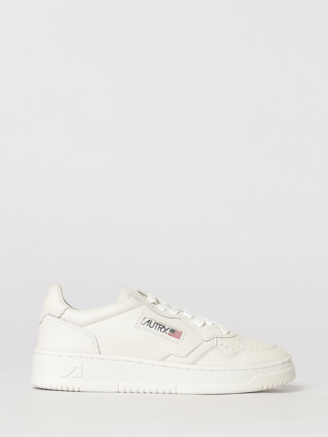 AUTRY Medalist Low Bicolor-Ledersneaker mit perforierter Spitze