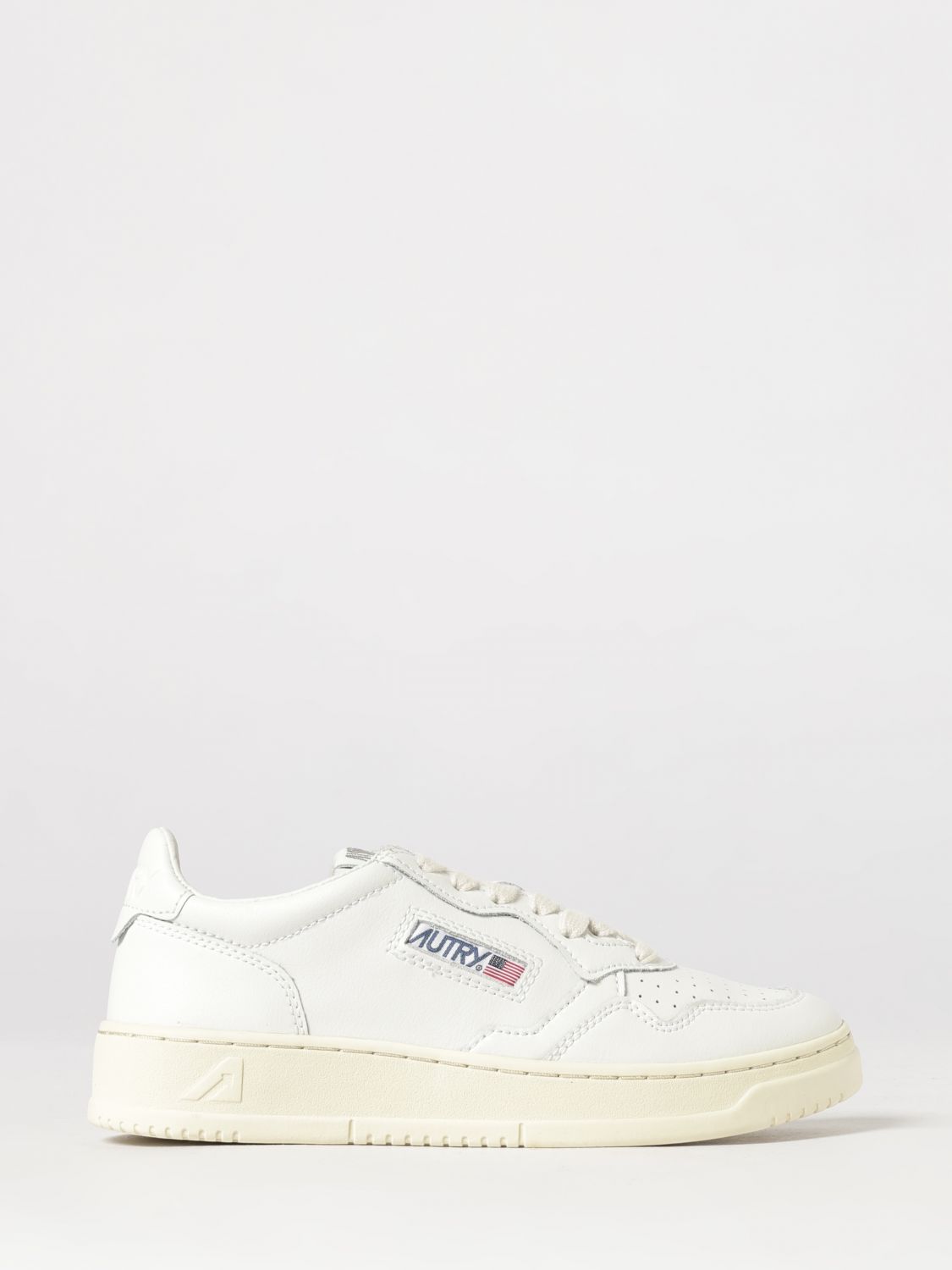 AUTRY Medalist Low Bicolor-Ledersneaker mit perforierter Spitze