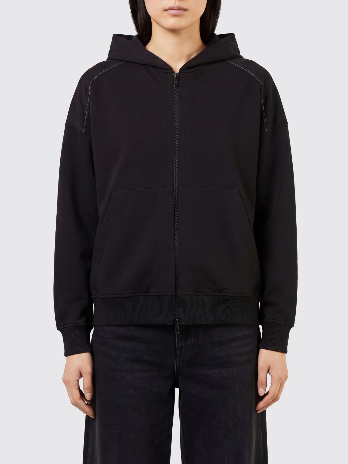 Brunello Cucinelli Zip-Up Cotton Hoodie with Kangaroo Pocket