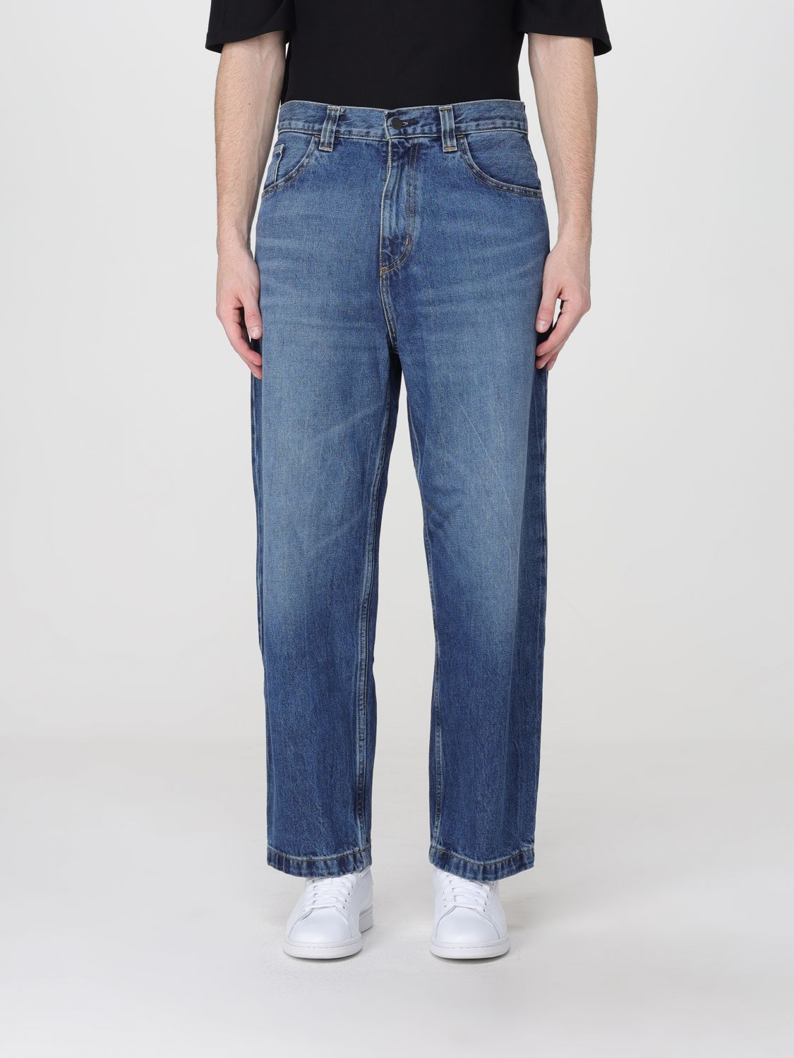CARHARTT WIP Jeans Brandon a gamba larga in denim di cotone a 5 tasche