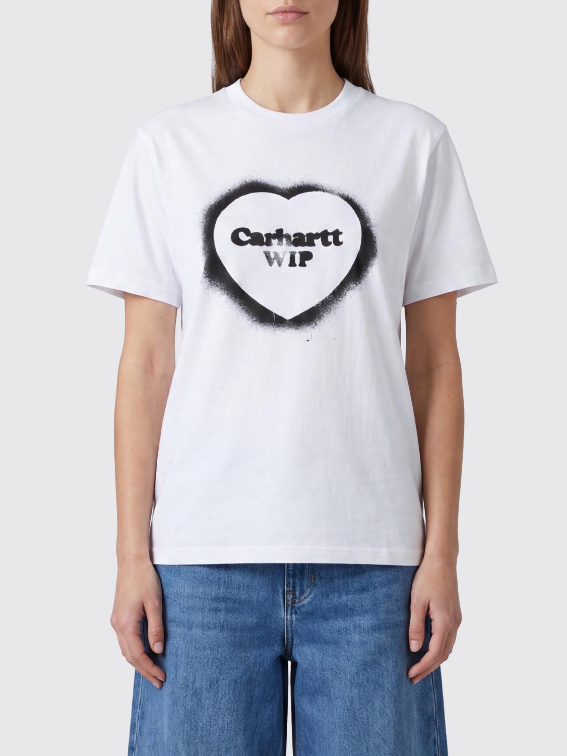 CARHARTT WIP T-shirt in cotone a maniche corte con logo stampato sul petto