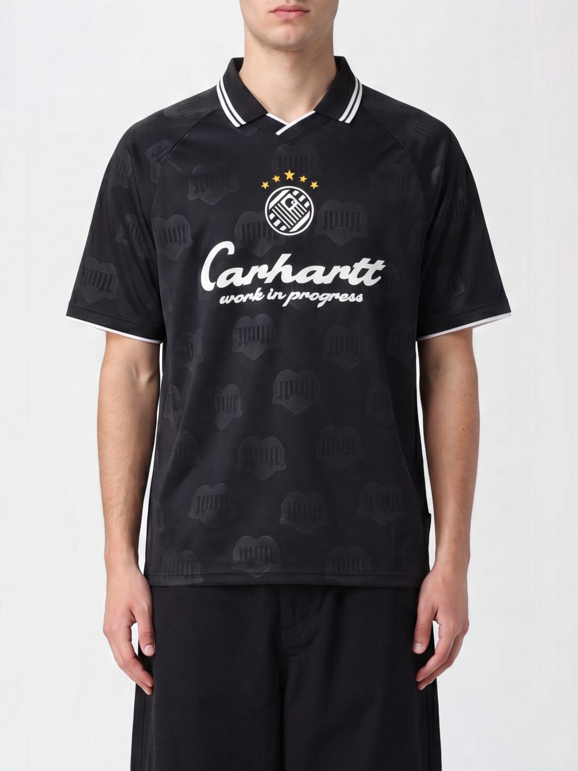 CARHARTT WIP Polo S/s Terrace Football a maniche corte con profili a contrasto