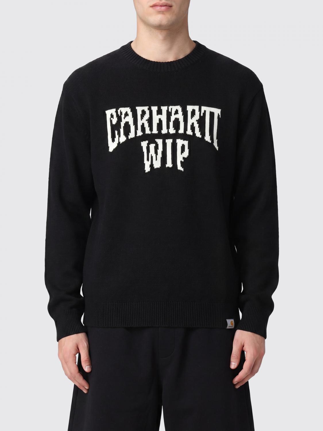 CARHARTT WIP Maglia girocollo in cotone con logo jacquard all-over