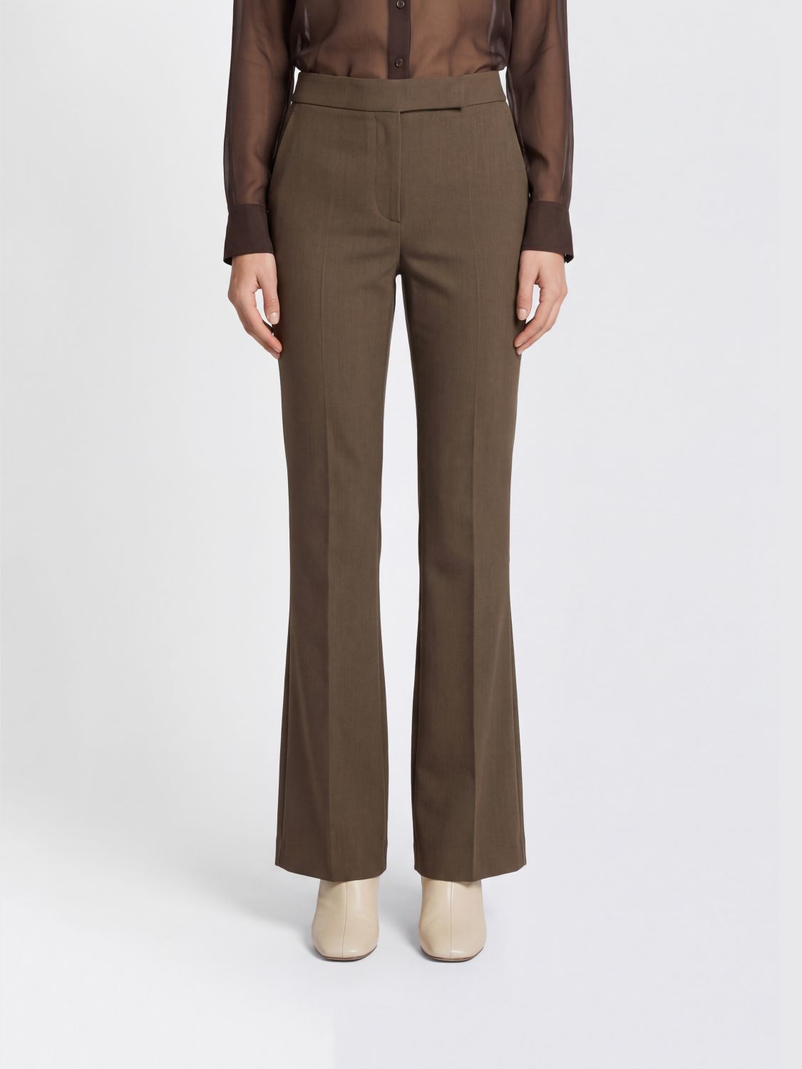 Max Mara Mid-rise Straight-leg Tailored Linen-blend Trousers In Beige