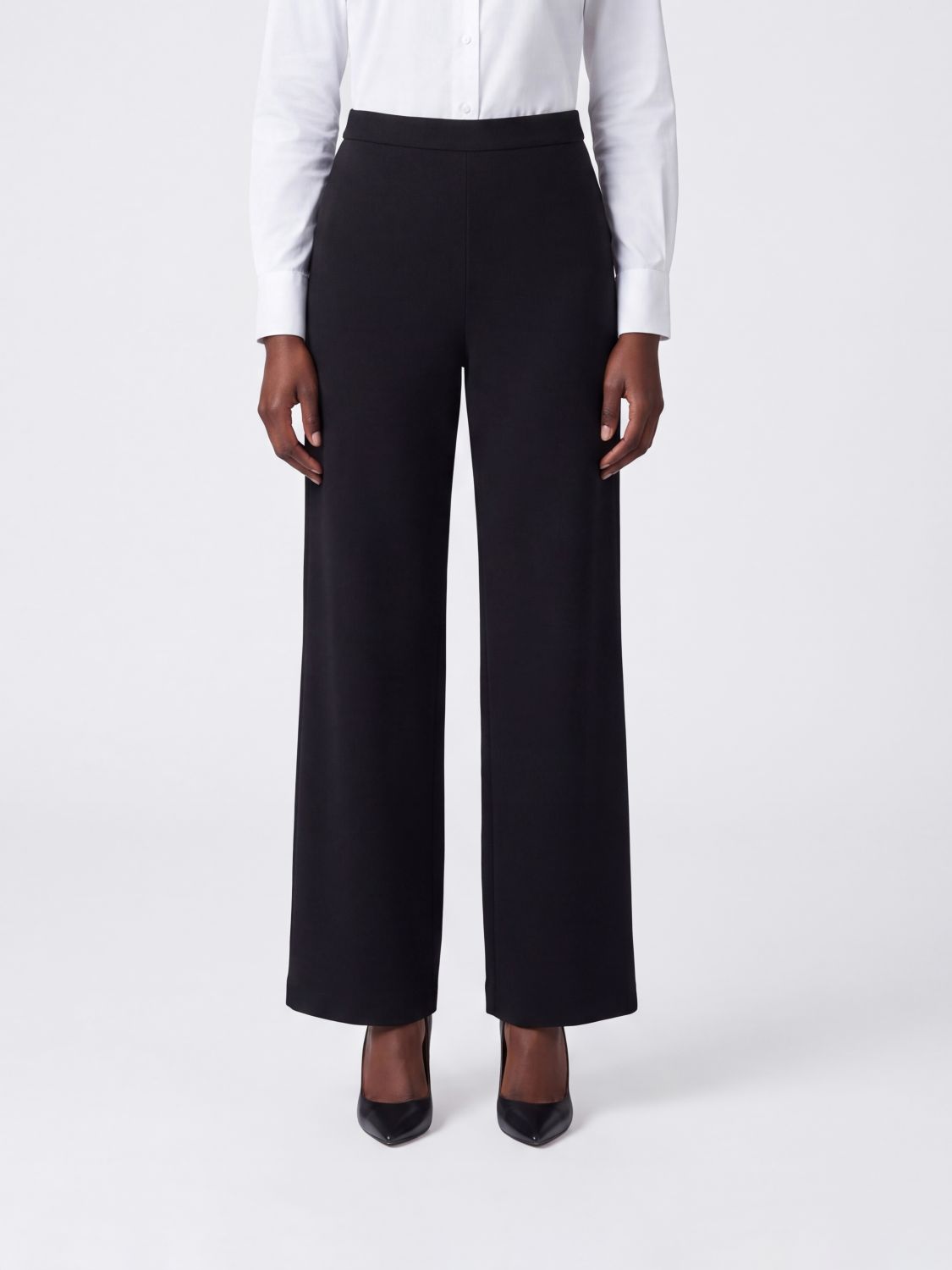 MAX MARA High-Waist Crêpe-Palazzo-Hose mit weitem Bein