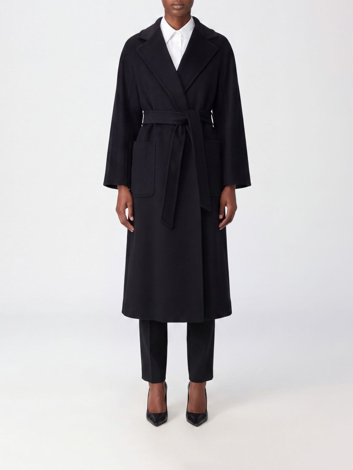 MAX MARA Ludmilla Long Cashmere Belted Robe Coat