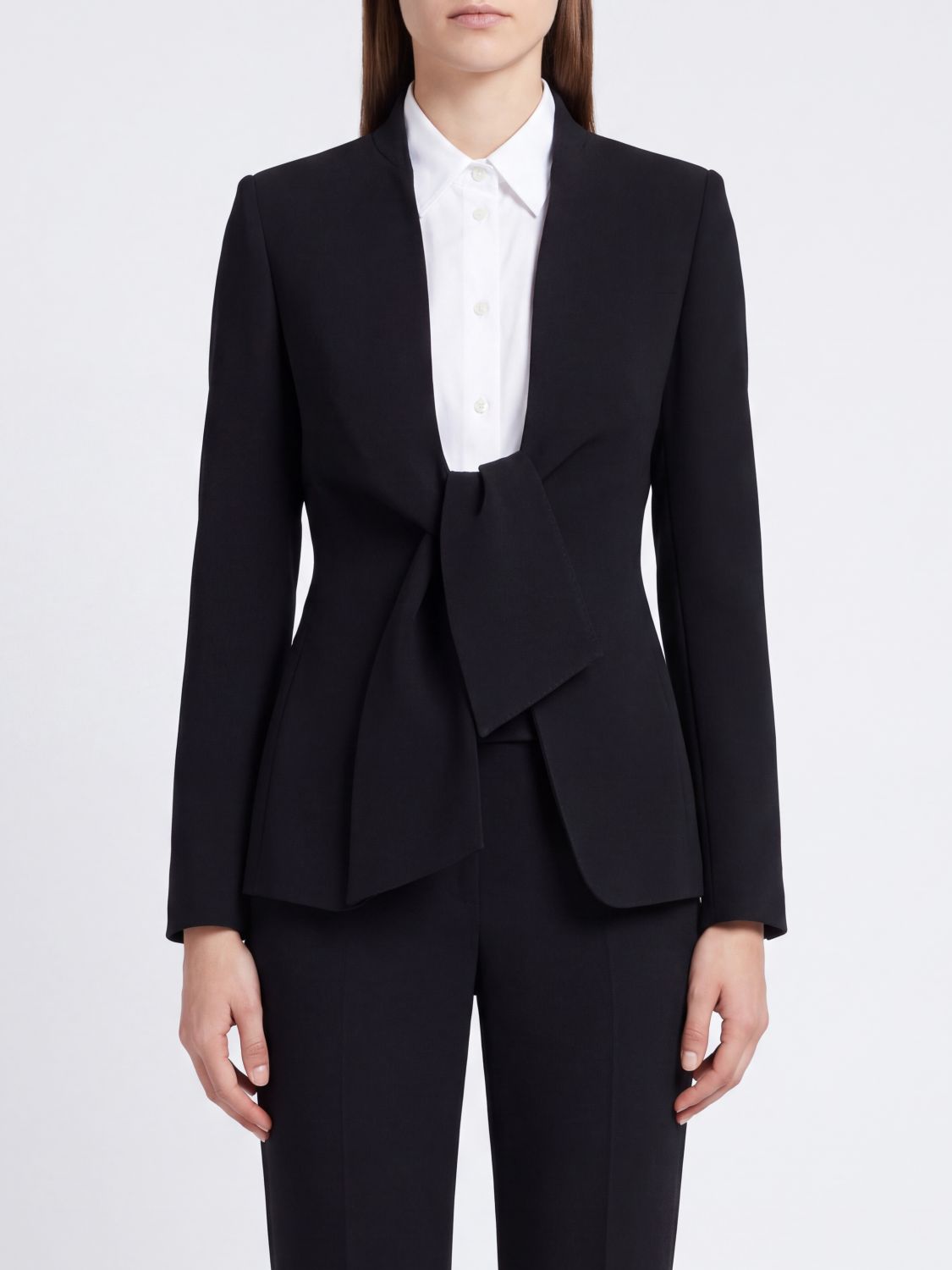 MAX MARA Kurz geschnittener Slim-Fit-Blazer aus Cady mit Bindeband