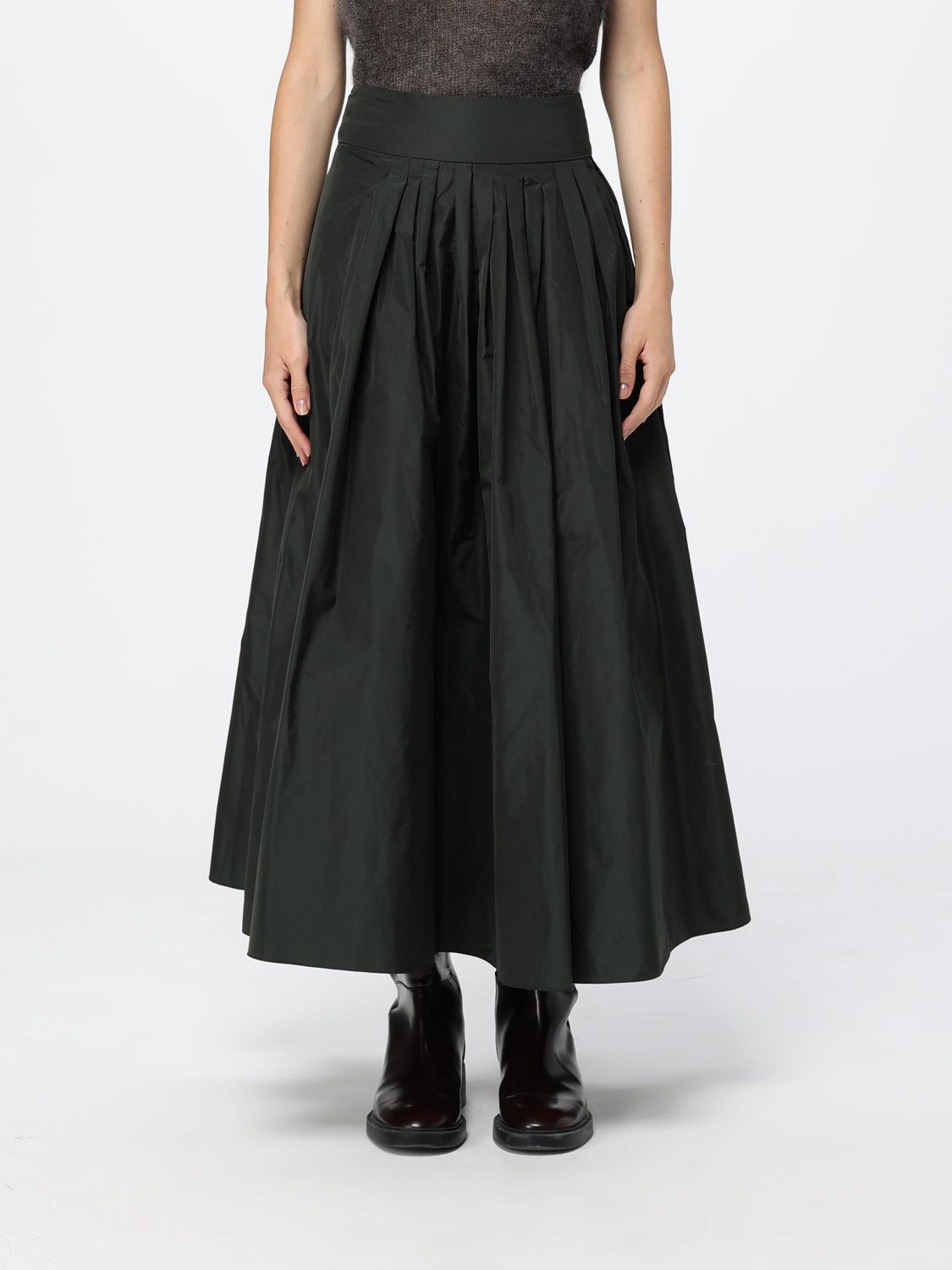 'S Max Mara High-Waisted A-Line Midi Skirt in Technical Fabric
