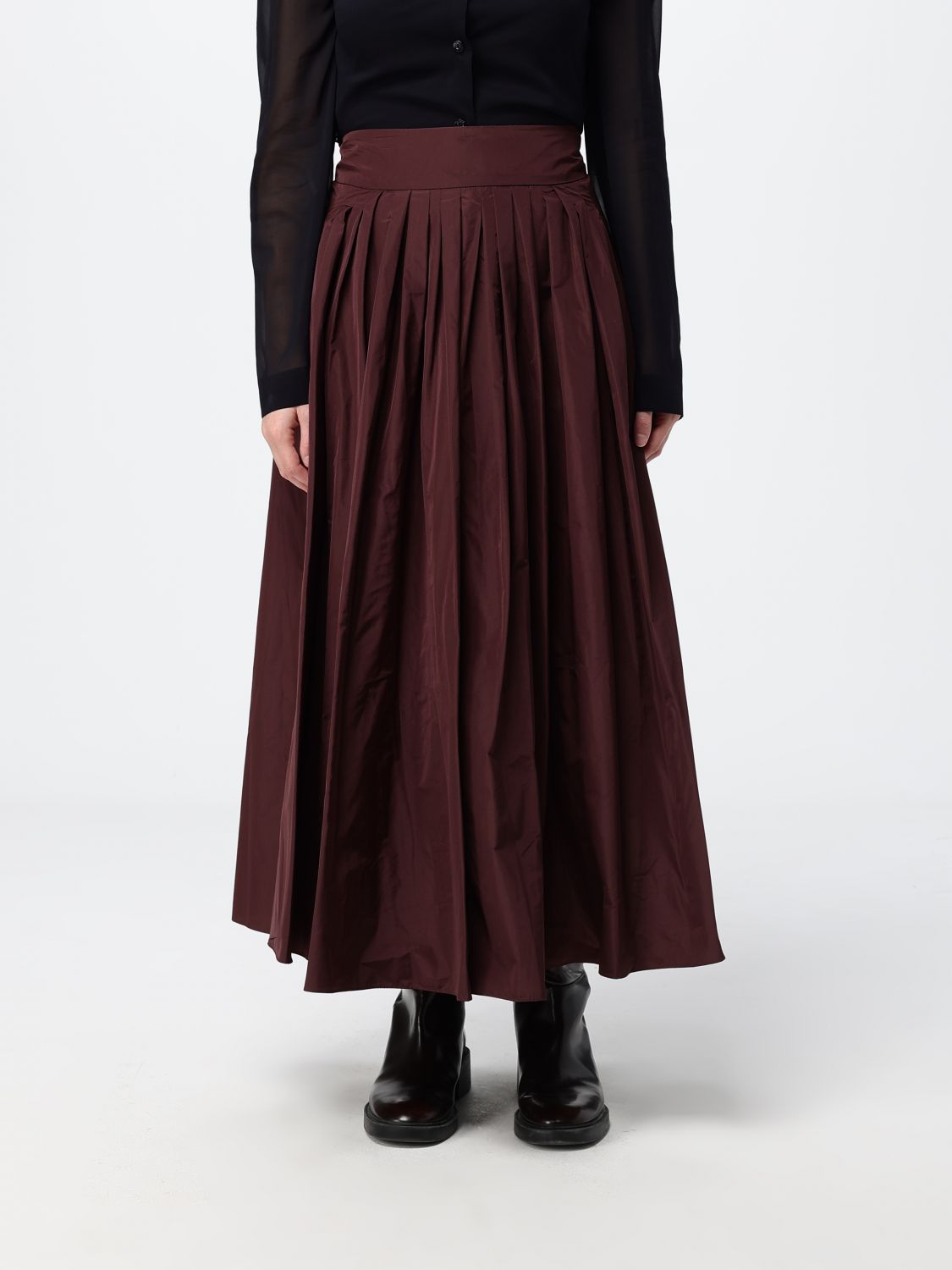 'S Max Mara High-Waisted A-Line Midi Skirt in Technical Fabric