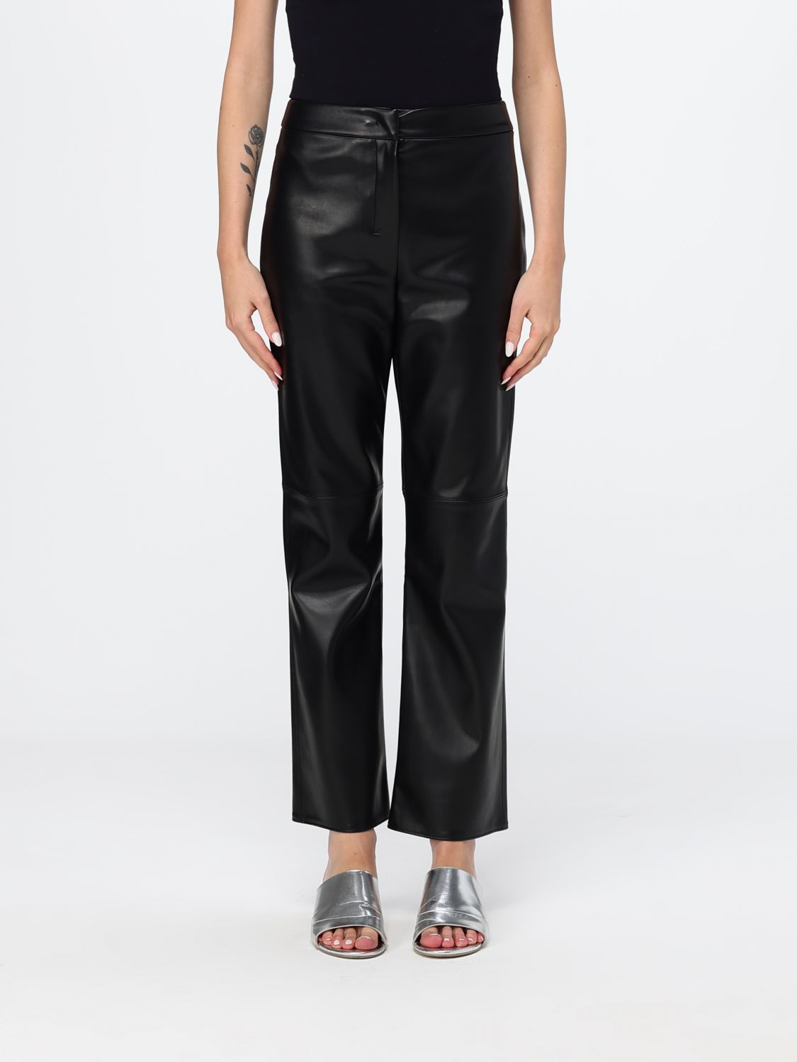 'S Max Mara Pantaloni flared Sublime in pelle di vitello liscia a vita media