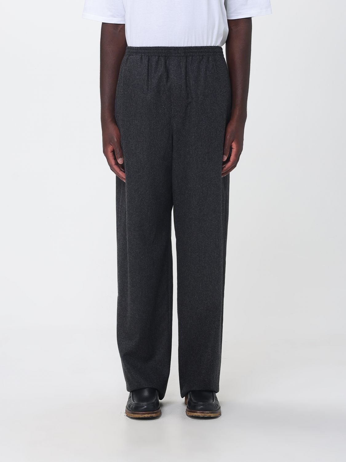 JIL SANDER Wide-Leg Wool Trousers with Elasticated Waist