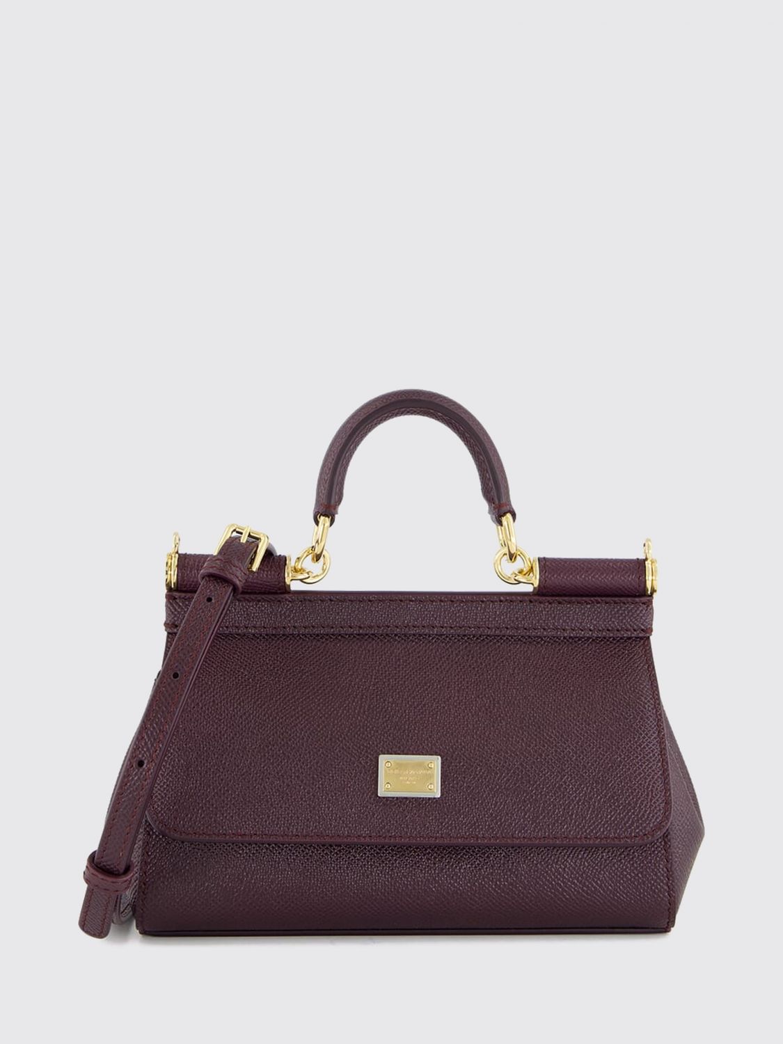 DOLCE & GABBANA Mini borsa a mano Sicily in pelle di vitello a grana