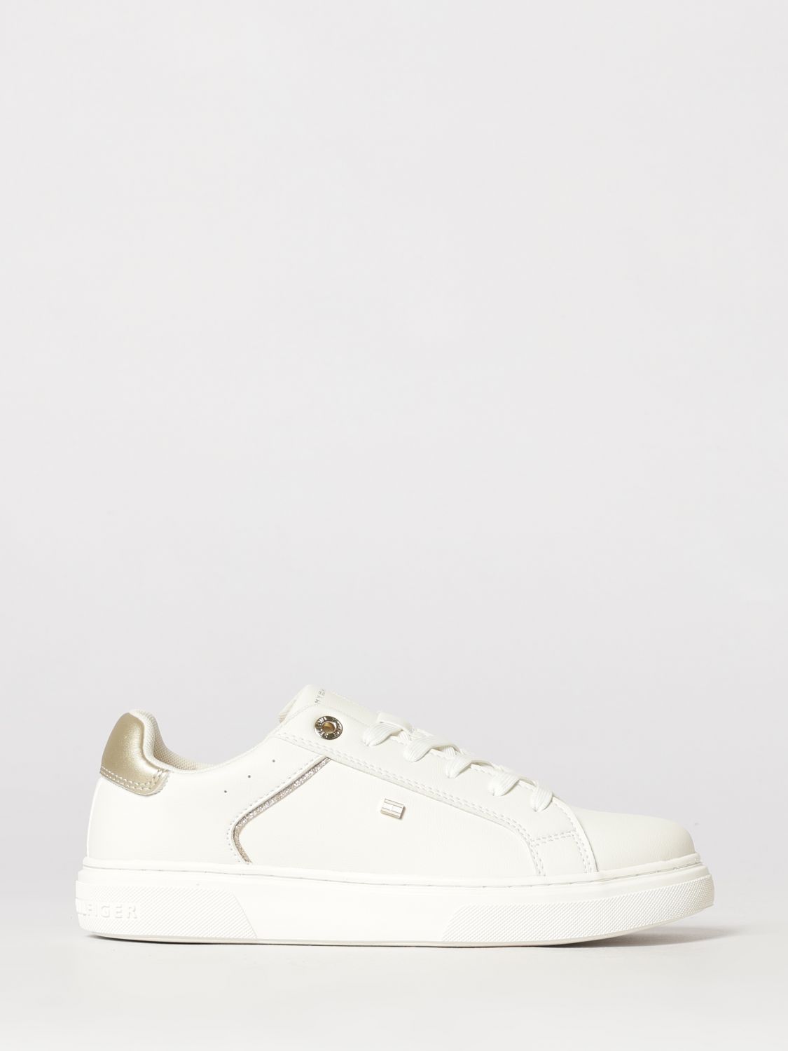 TOMMY HILFIGER Sneakers basse da bambino bicolori in pelle e pelle sintetica