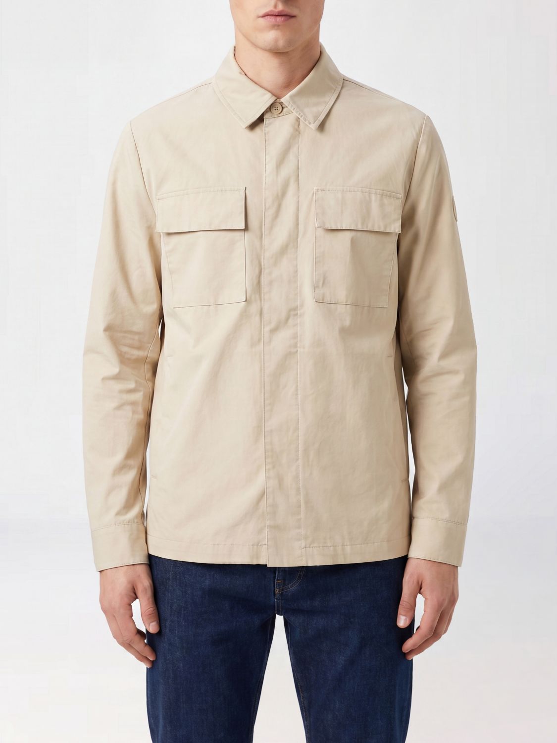 PEOPLE OF SHIBUYA Giacca camicia in misto cotone con tasche a toppa