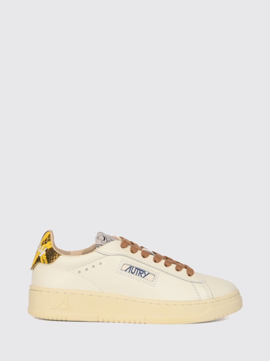 AUTRY Dallas Low Sneaker aus Kalbsleder mit Einsätzen in Python-Optik