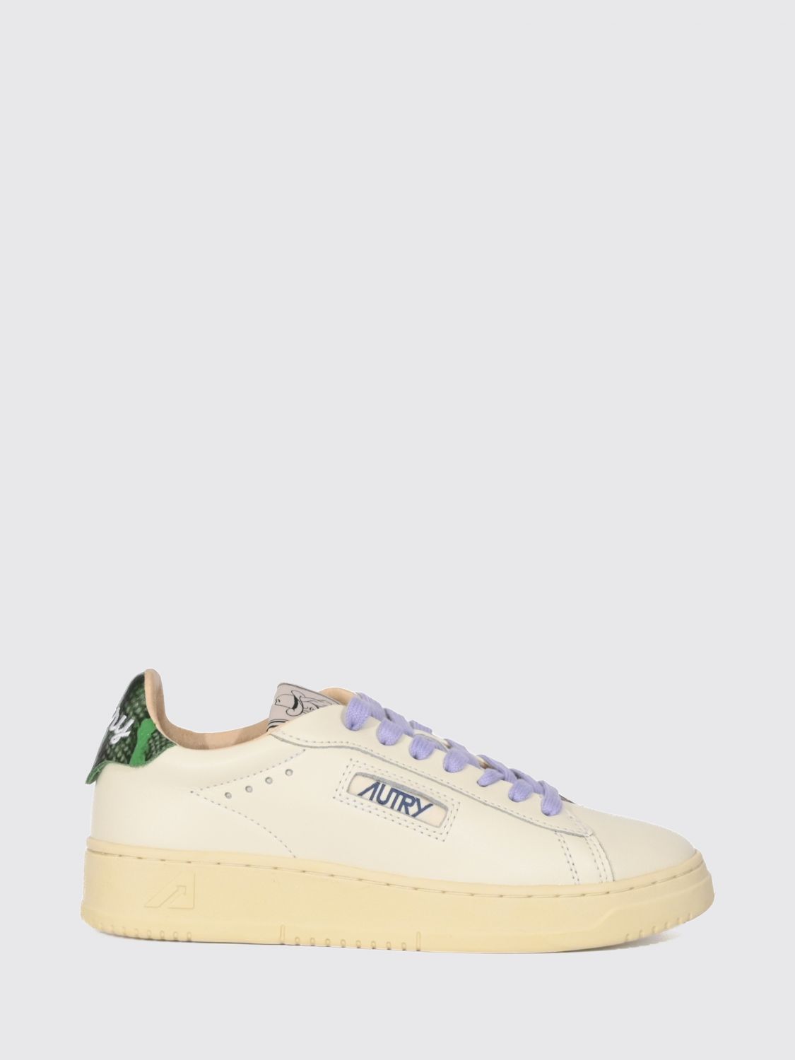 AUTRY Dallas Low Sneaker aus Kalbsleder mit Einsätzen in Python-Optik