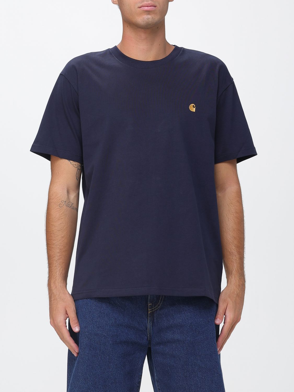 CARHARTT WIP Cotton T-Shirt with Embroidered Logo and Dropped Shoulders