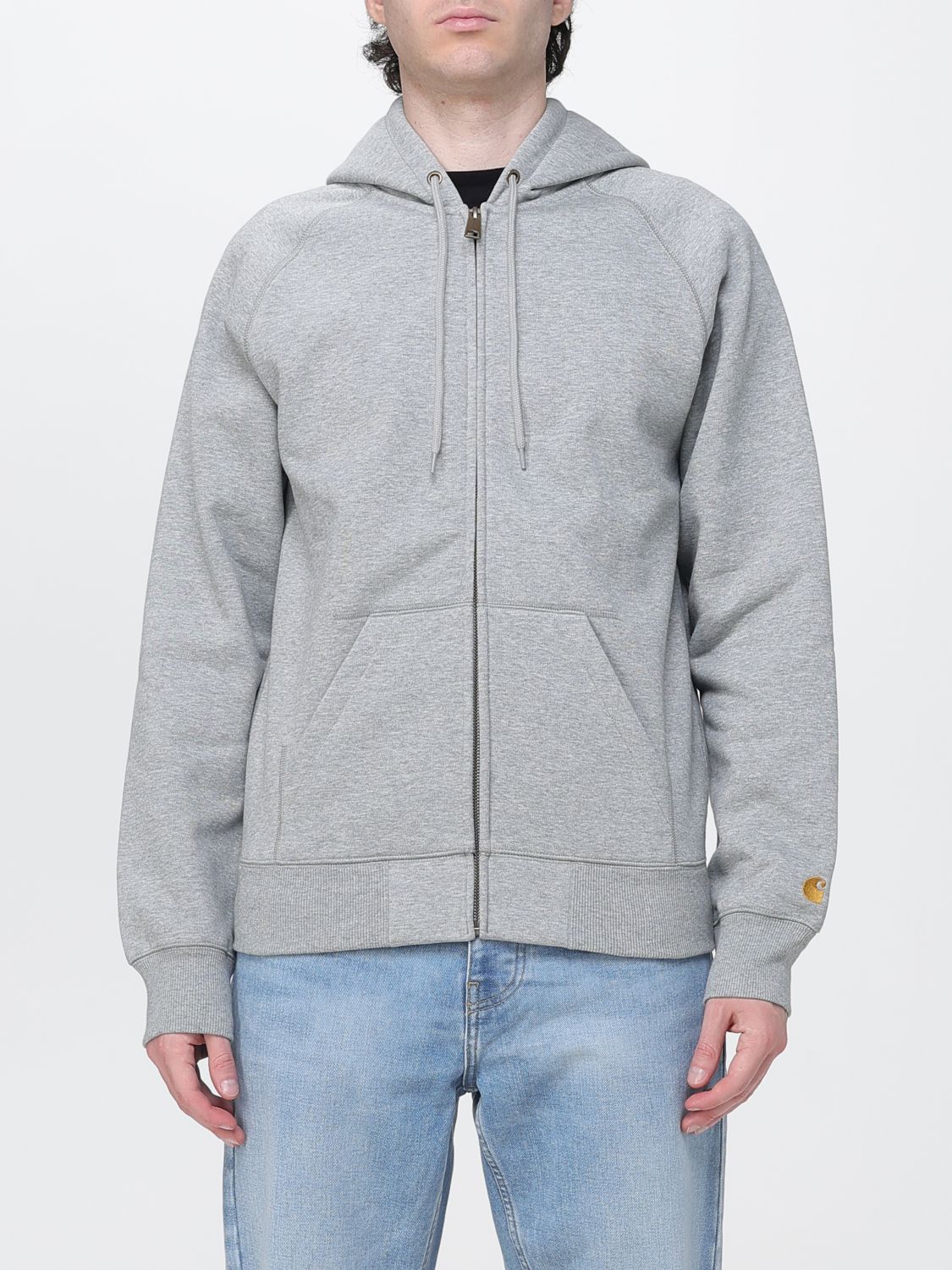 CARHARTT WIP Relaxed-Fit Baumwoll-Kapuzenjacke mit Reißverschluss und Kordelzug