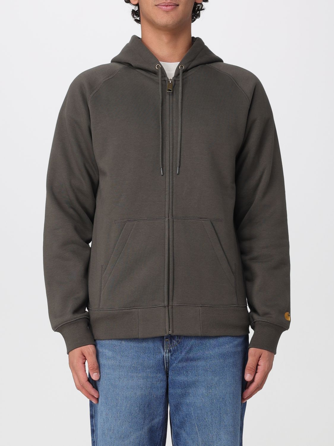CARHARTT WIP Felpa con cappuccio e zip in cotone con vestibilità relaxed e tasche a filetto
