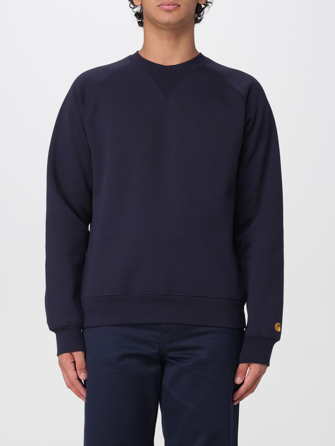 CARHARTT WIP Felpa girocollo in cotone tinta unita con vestibilità relaxed e spalle scese