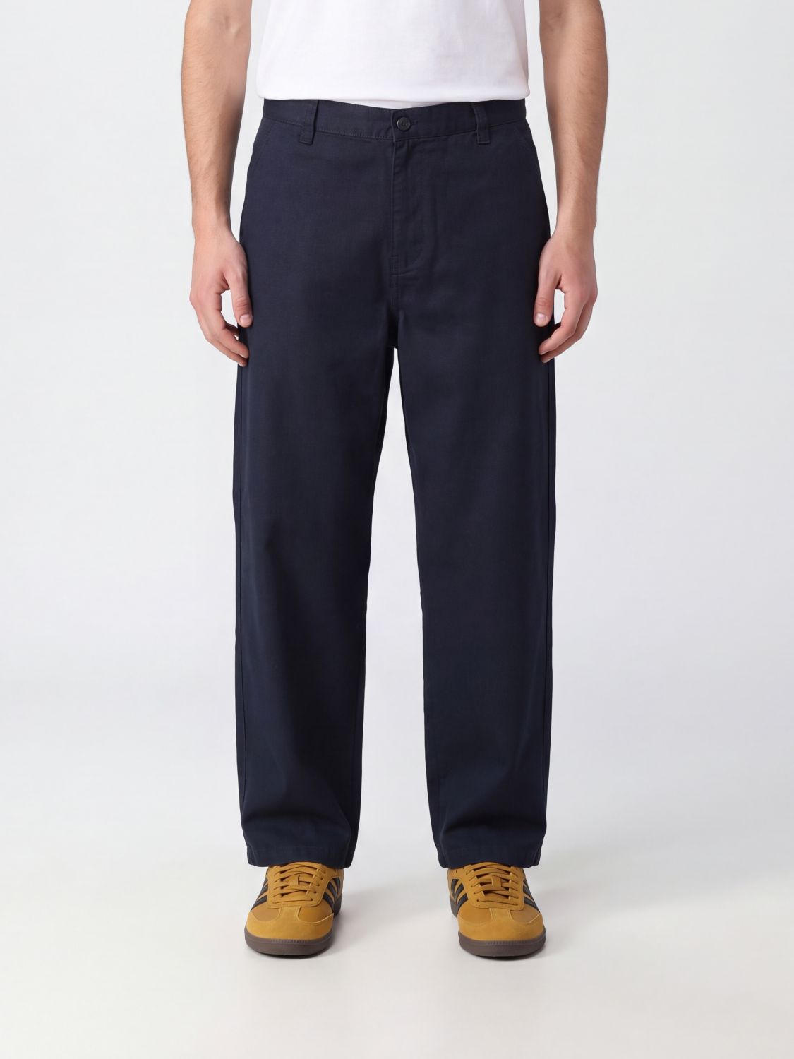 CARHARTT WIP Brady Wide Leg Cotton Trousers with Rear Logo